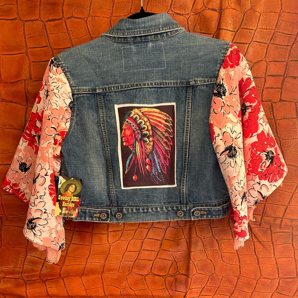 Jean jacket with fun sleeves